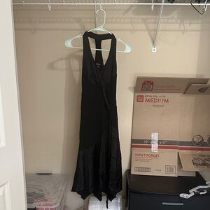 bebe Black Backless Halter Dress